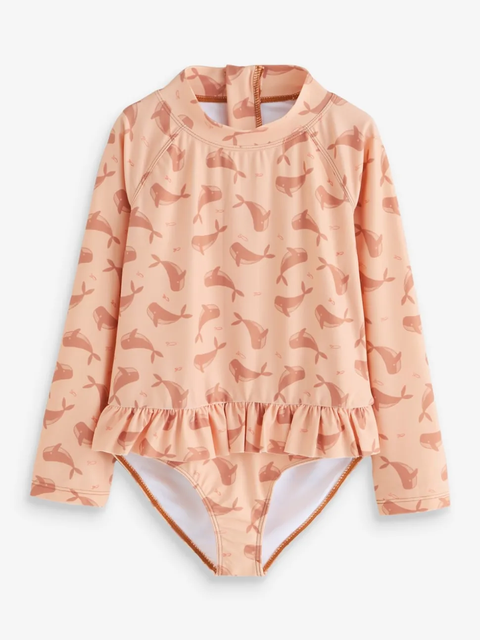 KIDLY BY MORI Polyester Long Sleeve Brown Swimsuit