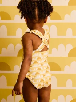 KIDLY Yellow Frilled Swimsuit