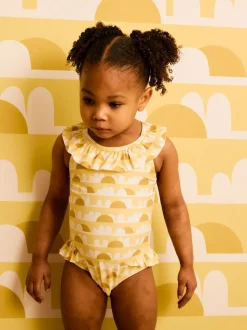 KIDLY Yellow Frilled Swimsuit