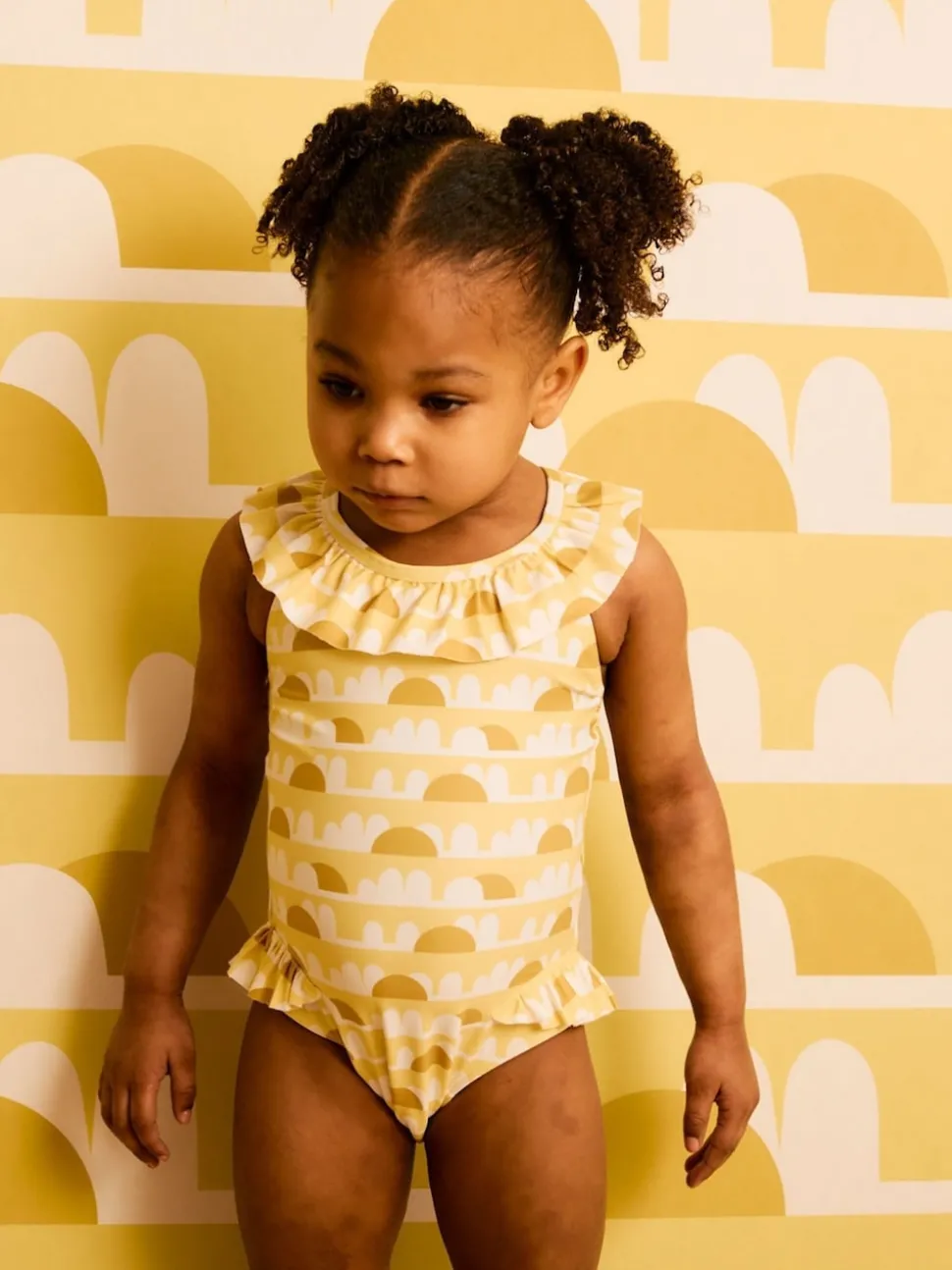 KIDLY Yellow Frilled Swimsuit
