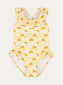 KIDLY Yellow Frilled Swimsuit