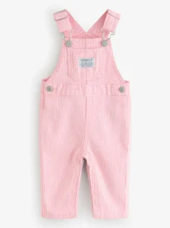 Levi's® Pink Baby Logo Pinstripe Dungarees