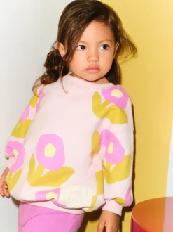 Light Pink Flowers Sweatshirt & Flare Leggings Set (3mths-7yrs)