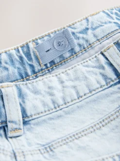 Light Blue 100% Cotton Frayed Edge Distressed Shorts (3-16yrs)
