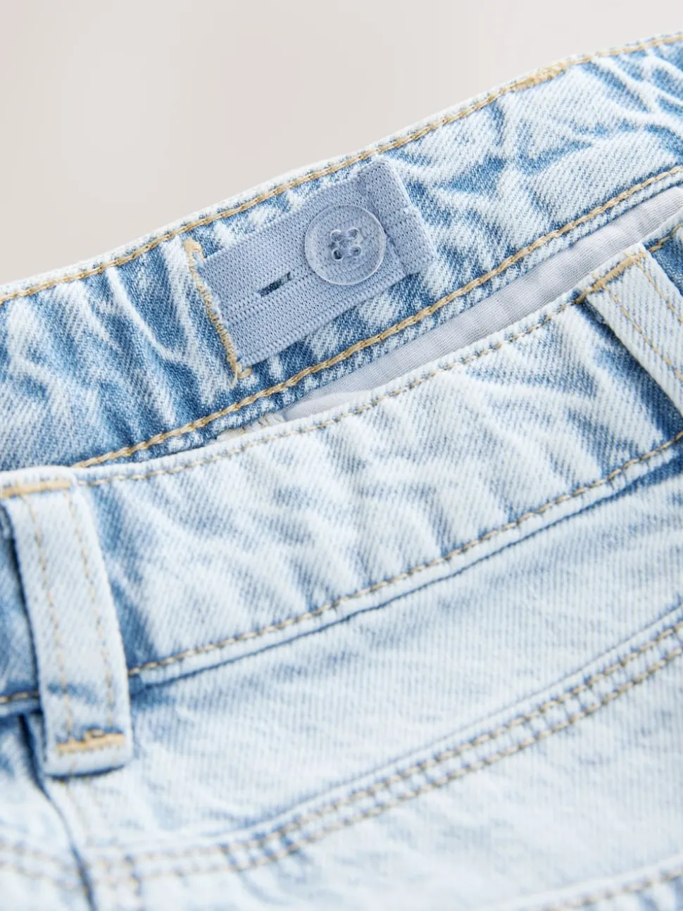 Light Blue 100% Cotton Frayed Edge Distressed Shorts (3-16yrs)