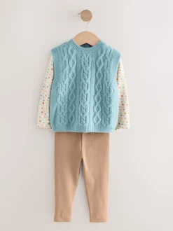 Light Blue Knitted Jumper and Leggings Set (3mths-7yrs)