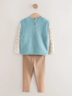 Light Blue Knitted Jumper and Leggings Set (3mths-7yrs)