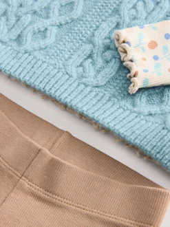 Light Blue Knitted Jumper and Leggings Set (3mths-7yrs)