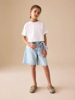 Light Blue Regular Length Relaxed Denim Shorts (3-16yrs)