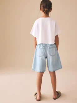 Light Blue Regular Length Relaxed Denim Shorts (3-16yrs)