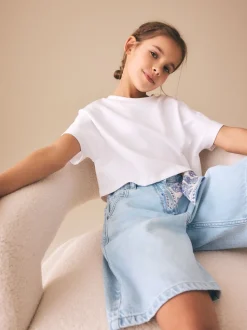 Light Blue Regular Length Relaxed Denim Shorts (3-16yrs)