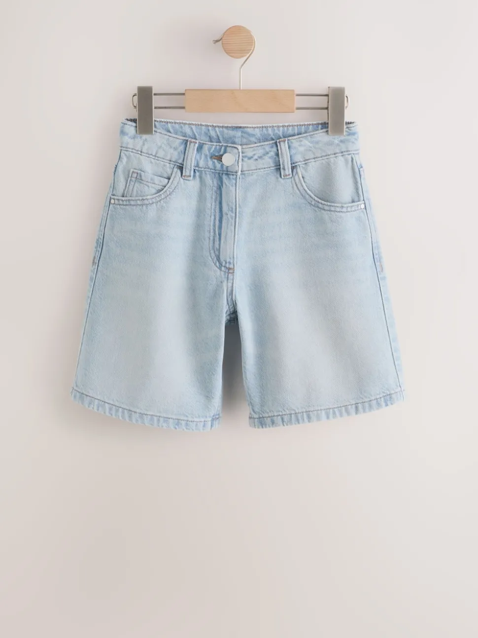Light Blue Regular Length Relaxed Denim Shorts (3-16yrs)