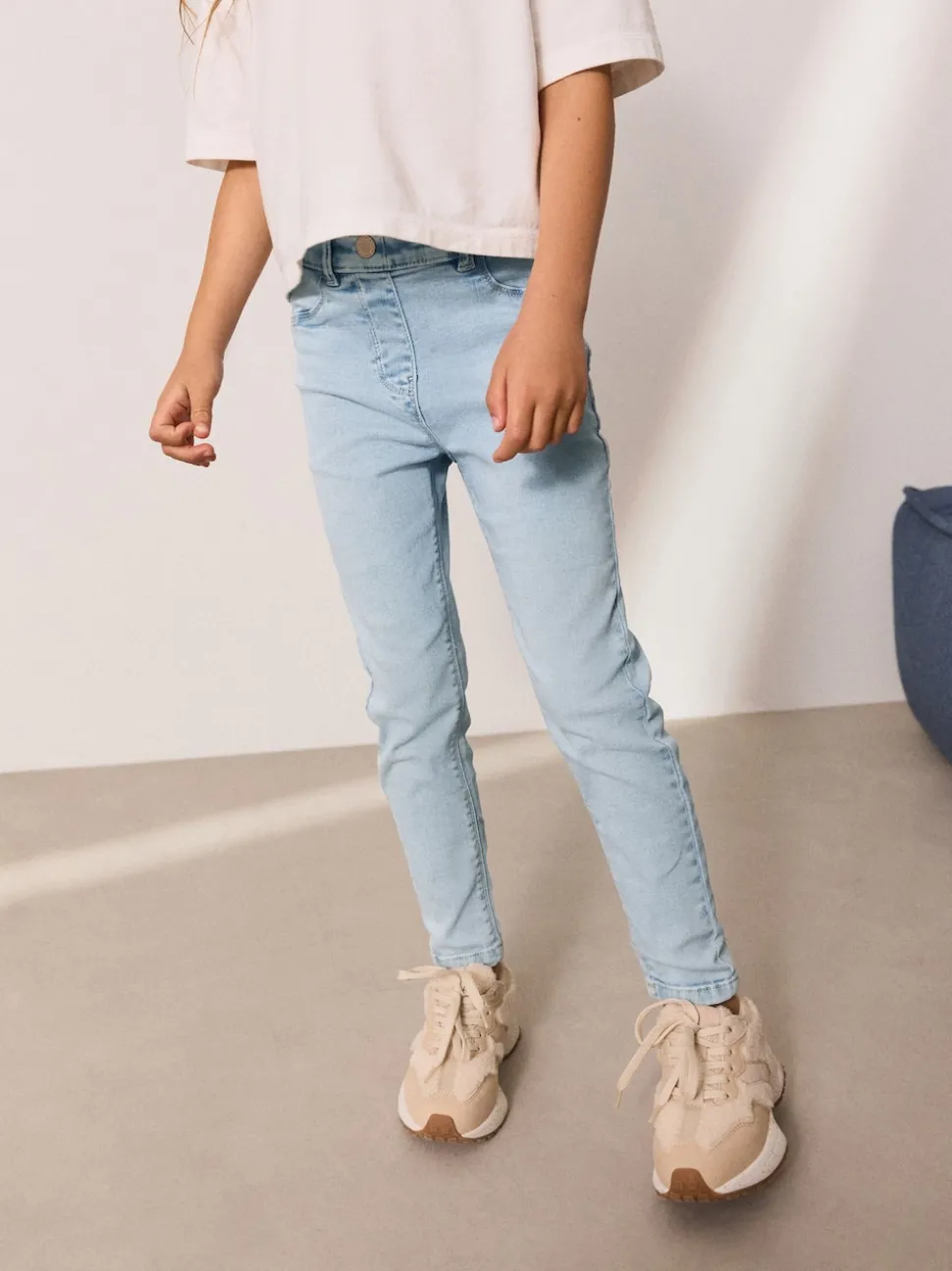 Light Blue Regular Length Stretch Jeggings (3-16yrs)