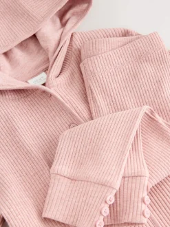 Light Pink Ribbed Hooded Cardigan and Leggings Set (3mths-7yrs)