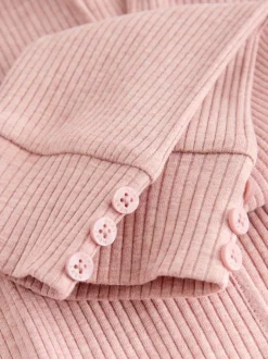 Light Pink Ribbed Hooded Cardigan and Leggings Set (3mths-7yrs)