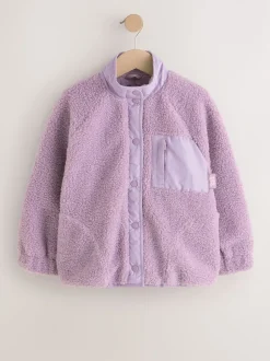 Lilac Purple Button Up Fleece Jacket (3-16yrs)