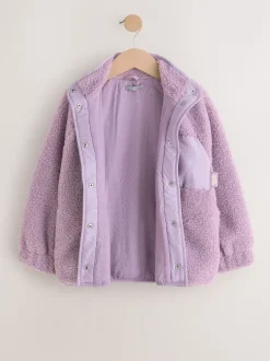 Lilac Purple Button Up Fleece Jacket (3-16yrs)