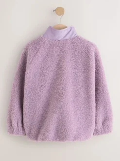 Lilac Purple Button Up Fleece Jacket (3-16yrs)