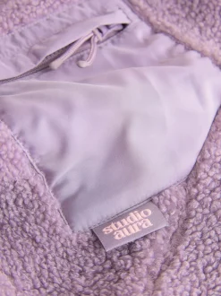 Lilac Purple Button Up Fleece Jacket (3-16yrs)