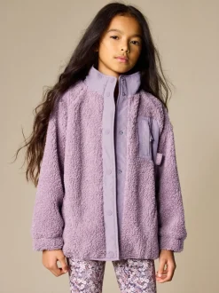 Lilac Purple Button Up Fleece Jacket (3-16yrs)