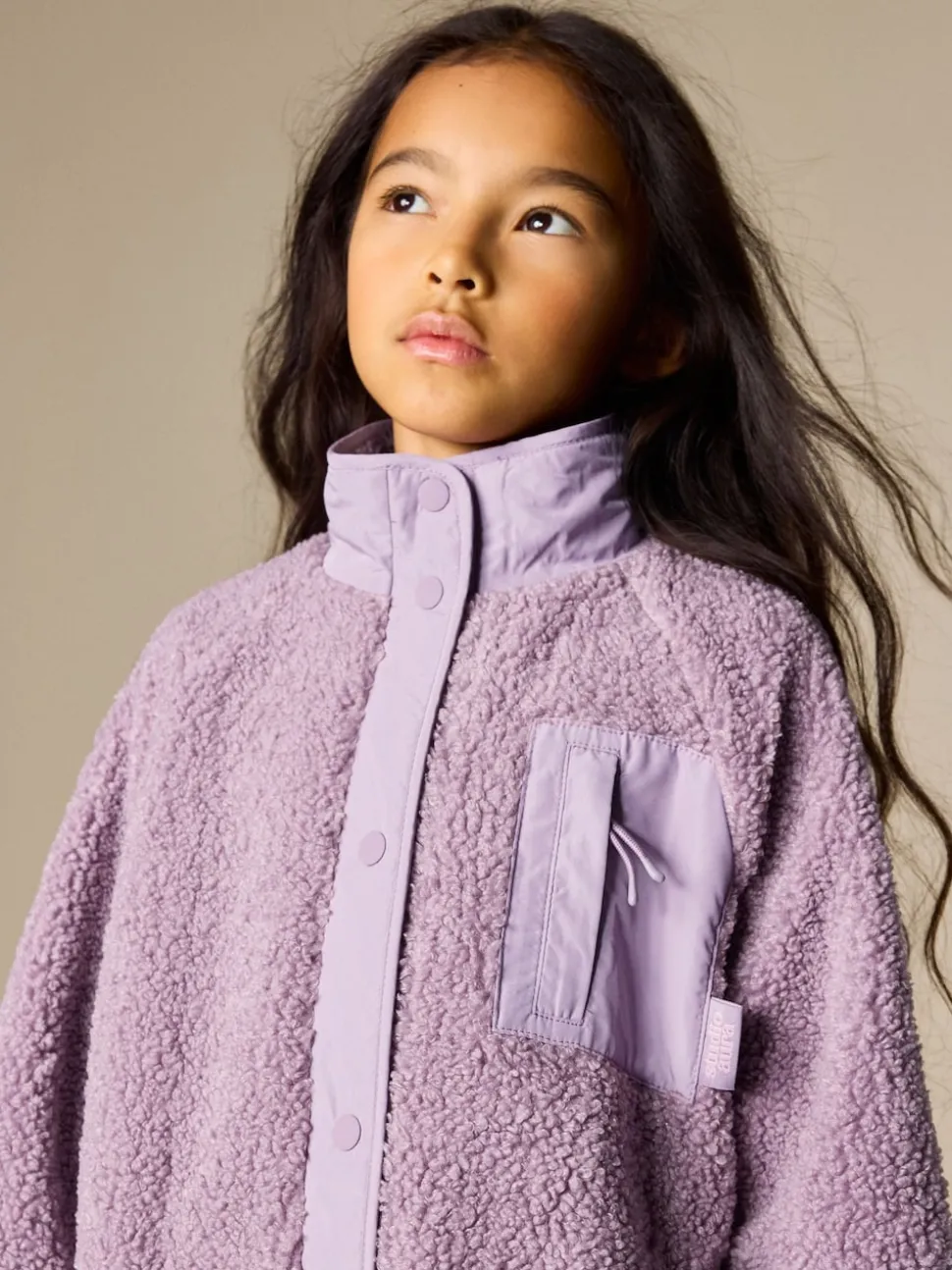 Lilac Purple Button Up Fleece Jacket (3-16yrs)