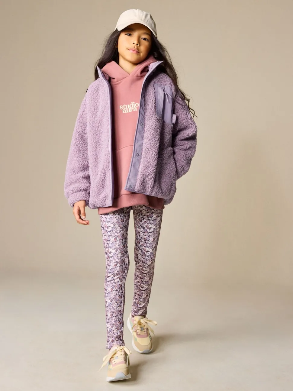 Lilac Purple Button Up Fleece Jacket (3-16yrs)