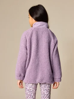 Lilac Purple Button Up Fleece Jacket (3-16yrs)