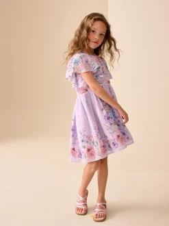 Lilac Purple Embellished Occasion Dress (3-16yrs)