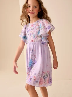 Lilac Purple Embellished Occasion Dress (3-16yrs)