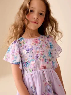 Lilac Purple Embellished Occasion Dress (3-16yrs)