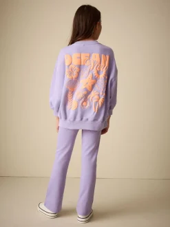 Lilac Purple Sweatshirt and Flare Leggings Set (3-16yrs)