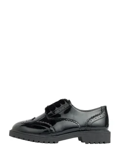 Lipsy Black Wide Fit (G) Chunky Lace Up Brogue School Shoes