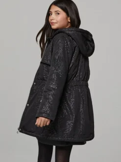 Lipsy Black Lightweight Padded Zebra Cagoule (4-16yrs)
