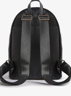 Lipsy Black Patent Quilted School Backpack