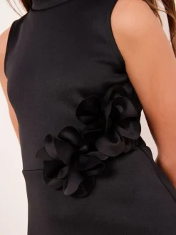 Lipsy Black Scuba Corsage Dress (5-16yrs)