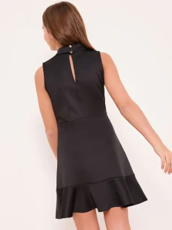 Lipsy Black Scuba Corsage Dress (5-16yrs)