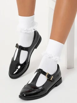 Lipsy Black Standard Fit (F) Girl Mary Jane Dolly Patent School Shoes
