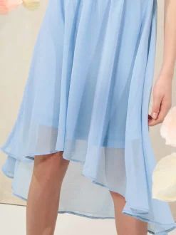 Lipsy Blue Halter Bubble Waist Occasion Dress (7-16yrs)
