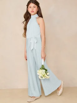 Lipsy Blue Halter Embellished Occasion Jumpsuit (5-16yrs)
