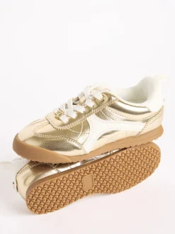 Lipsy Gold Slim Runner Sports Trainers