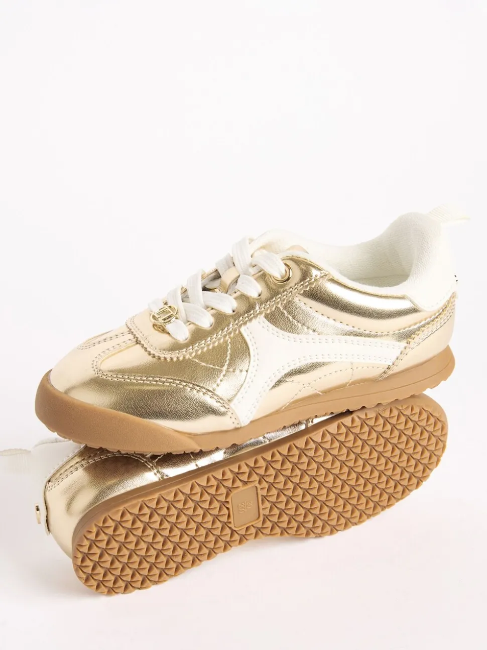 Lipsy Gold Slim Runner Sports Trainers