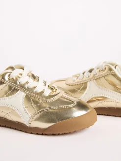 Lipsy Gold Slim Runner Sports Trainers