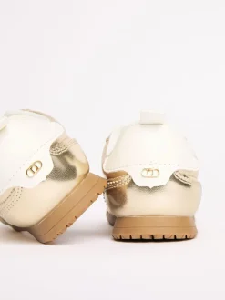 Lipsy Gold Slim Runner Sports Trainers