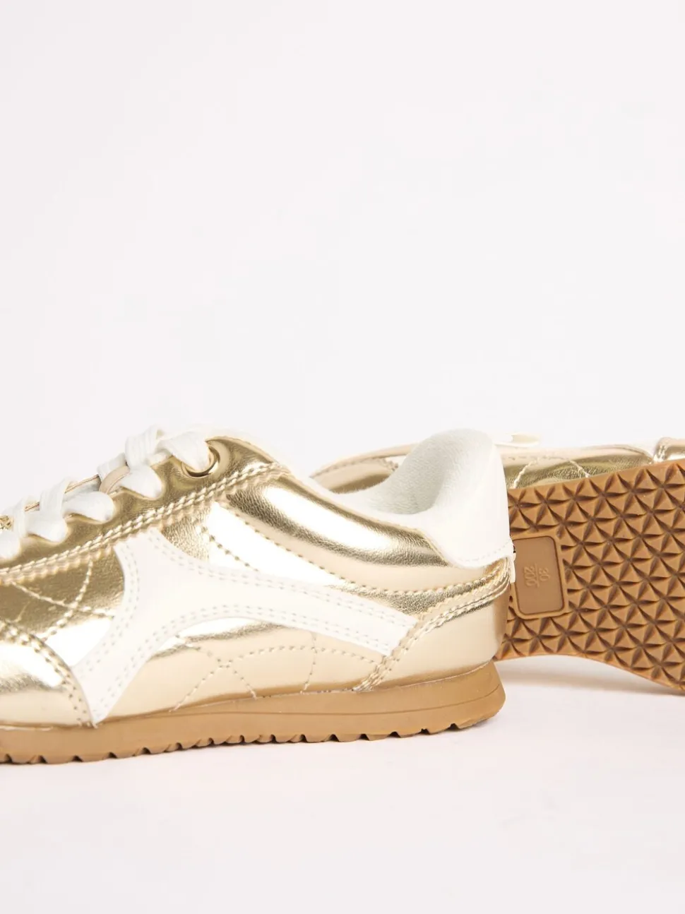 Lipsy Gold Slim Runner Sports Trainers
