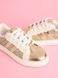 Lipsy Gold Spot Detail Girls Sports Trainers