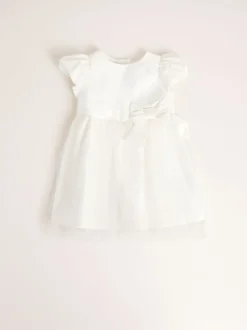Lipsy Ivory Baby Puff Sleeve Occasion Dress (0mths-5yrs)