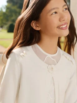 Lipsy Ivory Corsage Occasion Bolero Cardigan (5-16yrs)