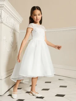 Lipsy Ivory Flower Embellished Flower Occasion Dress (5-16yrs)