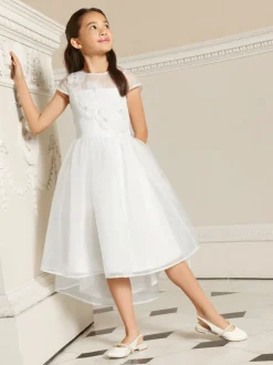 Lipsy Ivory Flower Embellished Flower Occasion Dress (5-16yrs)