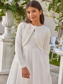 Lipsy Ivory Fluffy Occasion Bolero (5-16yrs)